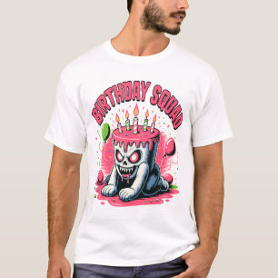Creepy Cake Skull Birthday Squad T-Shirt