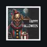 Creepy Carnival Clown Halloween Party  Napkin<br><div class="desc">Customise with any text.</div>