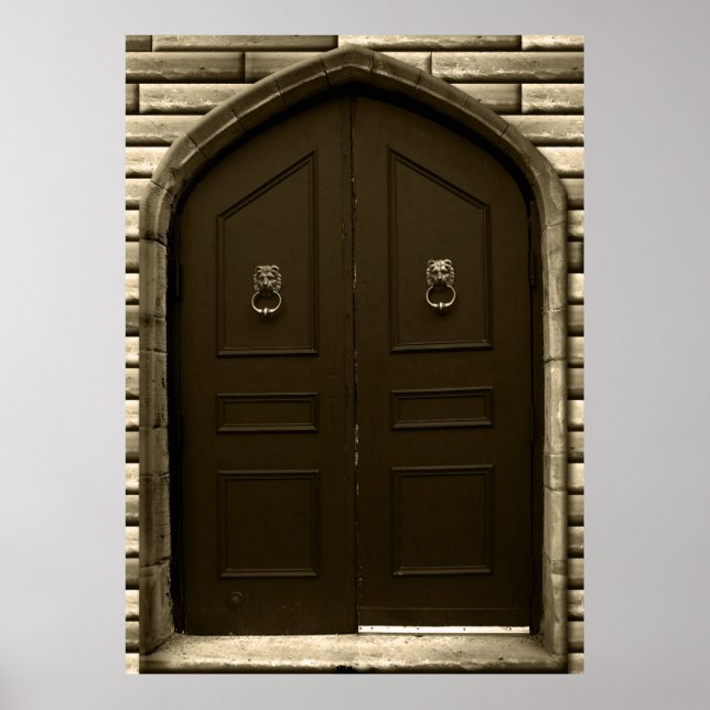 Creepy Castle Doors Halloween Haunted House Props Poster (Front)