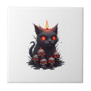 Creepy Cat Candle Tile