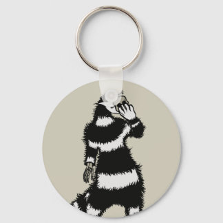 Creepy Cat Creature Skeleton Hand Skull Mask Key Ring