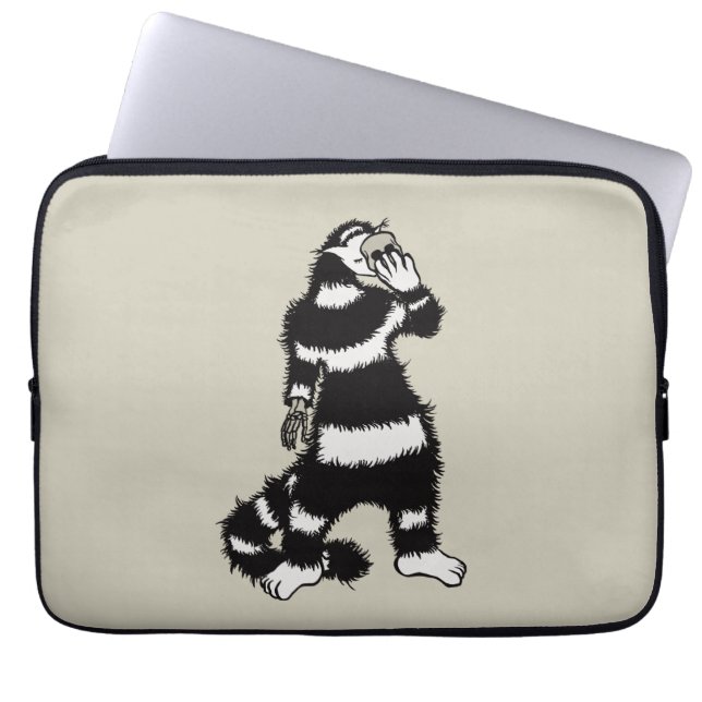 Creepy Cat Creature Skeleton Hand Skull Mask Laptop Sleeve (Front)