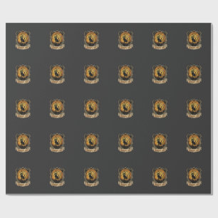 Creepy Cat Halloween Black Graveyard Bats Wrapping Paper