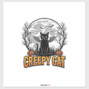 Creepy Cat Halloween Vintage Engraving Design_1
