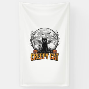 Creepy Cat Halloween Vintage Engraving Design_1 Banner