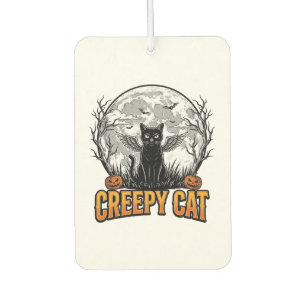 Creepy Cat Halloween Vintage Engraving Design_1 Car Air Freshener