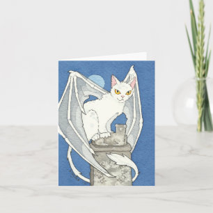 Creepy cat note card
