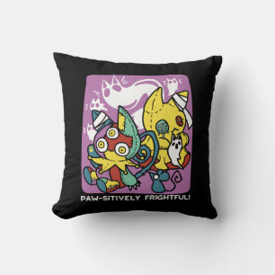Creepy Cats Halloween Art: Paw-sitively Frightful Cushion