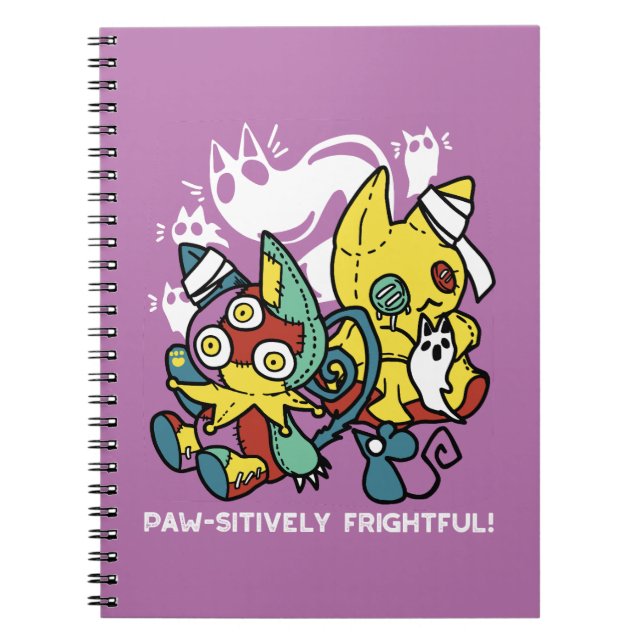 Creepy Cats Halloween Art: Paw-sitively Frightful Notebook (Front)