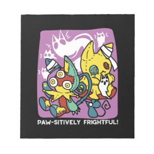 Creepy Cats Halloween Art: Paw-sitively Frightful Notepad