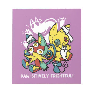 Creepy Cats Halloween Art: Paw-sitively Frightful Notepad