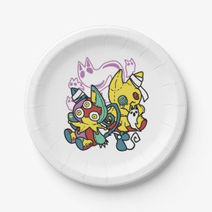 Creepy Cats Halloween Art: Paw-sitively Frightful Paper Plate
