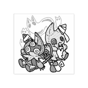 Creepy Cats Halloween Art: Paw-sitively Frightful Rubber Stamp