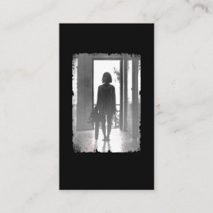 Creepy Chainsaw Girl Horror Dark Art Business Card