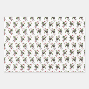Creepy Christmas Candy Cane Skull Wrapping Paper