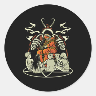 Creepy Christmas Classic Round Sticker
