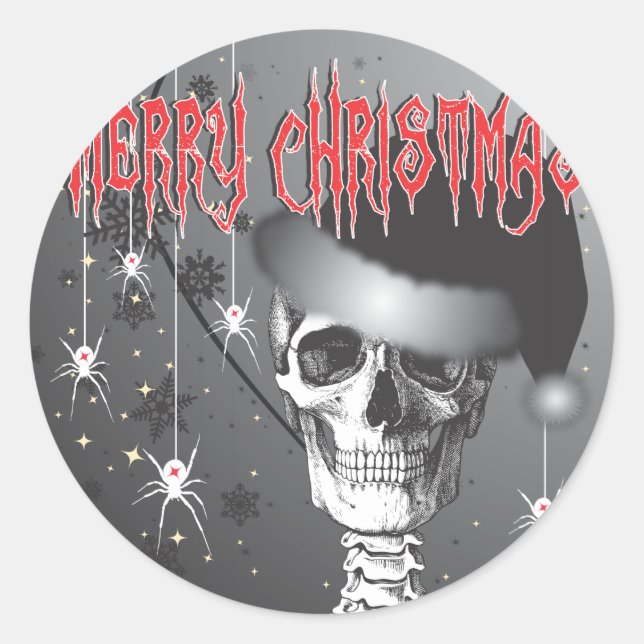 Creepy Christmas Classic Round Sticker (Front)