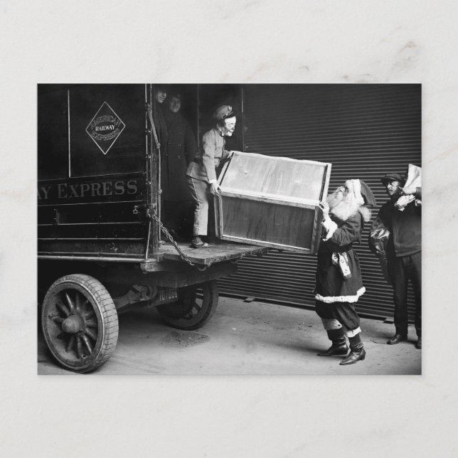 Creepy Christmas Dude, 1920s Holiday Postcard (Front)