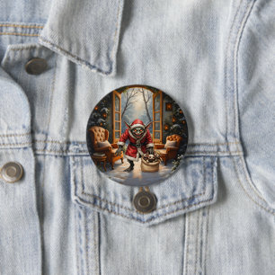Creepy Christmas Goblin – Dark Fantasy Evil Santa 7.5 Cm Round Badge