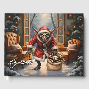 Creepy Christmas Goblin – Dark Fantasy Evil Santa Guest Book