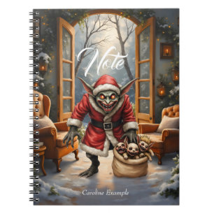 Creepy Christmas Goblin – Dark Fantasy Evil Santa  Notebook