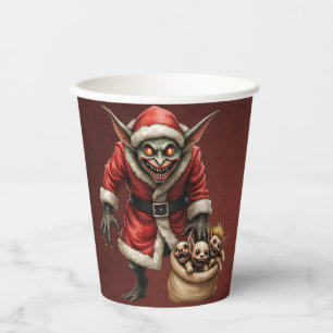 Creepy Christmas Goblin – Dark Fantasy Evil Santa Paper Cups