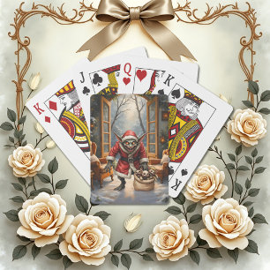 Creepy Christmas Goblin – Dark Fantasy Evil Santa  Playing Cards