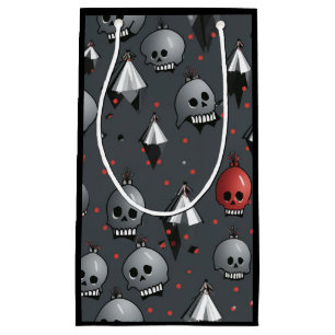 Creepy Christmas Skull Gift Bag (Black)