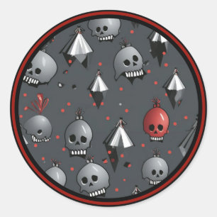 Creepy Christmas Skull Stickers