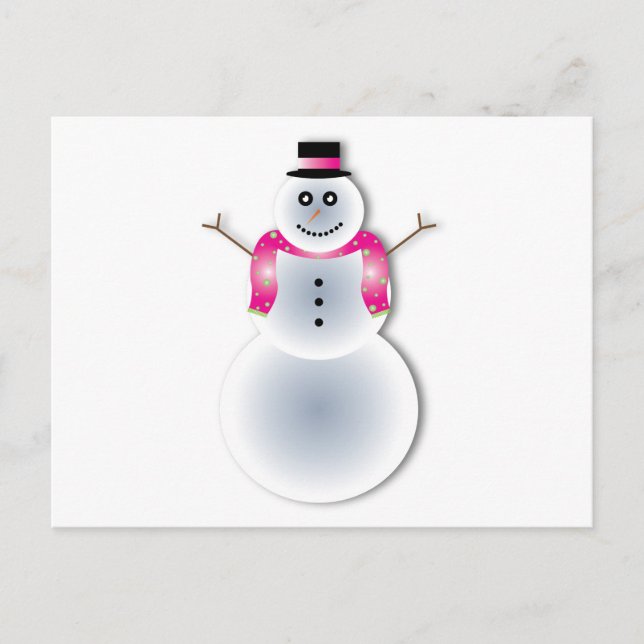 creepy christmas snowman holiday postcard (Front)