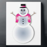 creepy christmas snowman plaque<br><div class="desc">christmas, " creepy christmas",  "ugly christmas",  "funny christmas", " funny snowman", snowman,  snowmen,  "unique christmas",  winter,  xmas, "pink christmas""pink black white",  snow,  neon "hot pink" scary</div>