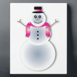 creepy christmas snowman plaque<br><div class="desc">christmas, " creepy christmas",  "ugly christmas",  "funny christmas", " funny snowman", snowman,  snowmen,  "unique christmas",  winter,  xmas, "pink christmas""pink black white",  snow,  neon "hot pink" scary</div>