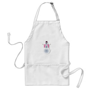 creepy christmas snowman standard apron
