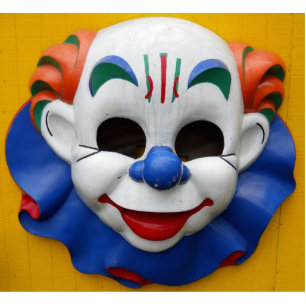 Creepy Circus Clown Standing Photo Sculpture