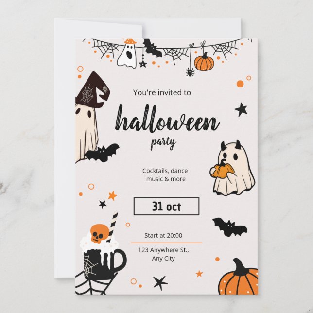 Creepy & Classy Halloween Party Invitation (Front)