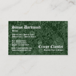 Creepy Cloister 01 - Abstact Tex - Dark Green Business Card