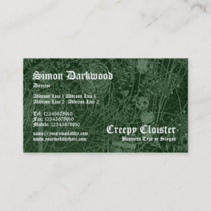 Creepy Cloister 02 - Abstact Tex - Dark Green Business Card