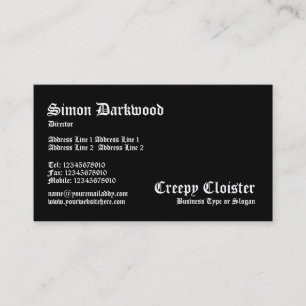 Creepy Cloister - Black Business Card