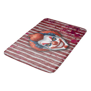 Creepy Clown Carnival Halloween Bath Mat