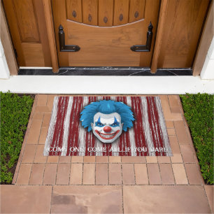 Creepy Clown Carnival Halloween Doormat