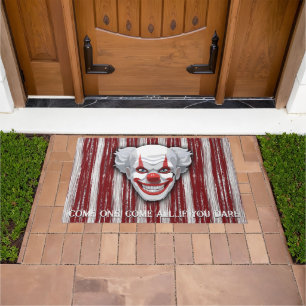 Creepy Clown Carnival Halloween Doormat