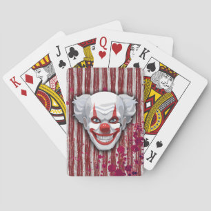 Creepy Clown Carnival Halloween Playing Cards