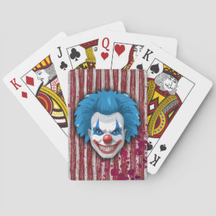Creepy Clown Carnival Halloween Playing Cards