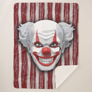 Creepy Clown Carnival Halloween Sherpa Blanket