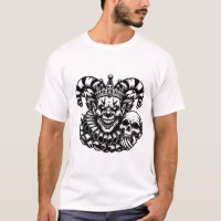 Creepy Clown - Evil Jester with Skull