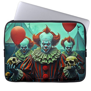 Creepy Clown Horror Scene Design Laptop Sleeve