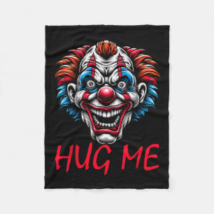 Creepy Clown Hug Horror Halloween Spooky Circus Fleece Blanket