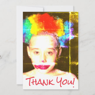 Creepy Clown Kid Thank you Card