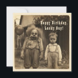 Creepy Clown Vintage Birthday Photo Holiday Card<br><div class="desc">Birthday clowns are the best.</div>