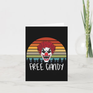 Creepy Clown Vintage Retro Scary Evil Horror Hallo Card